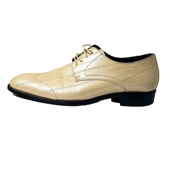 New Men’s Leather Formal Dress Shoes Size 11 Cream/Tan Oxford Tuxedo